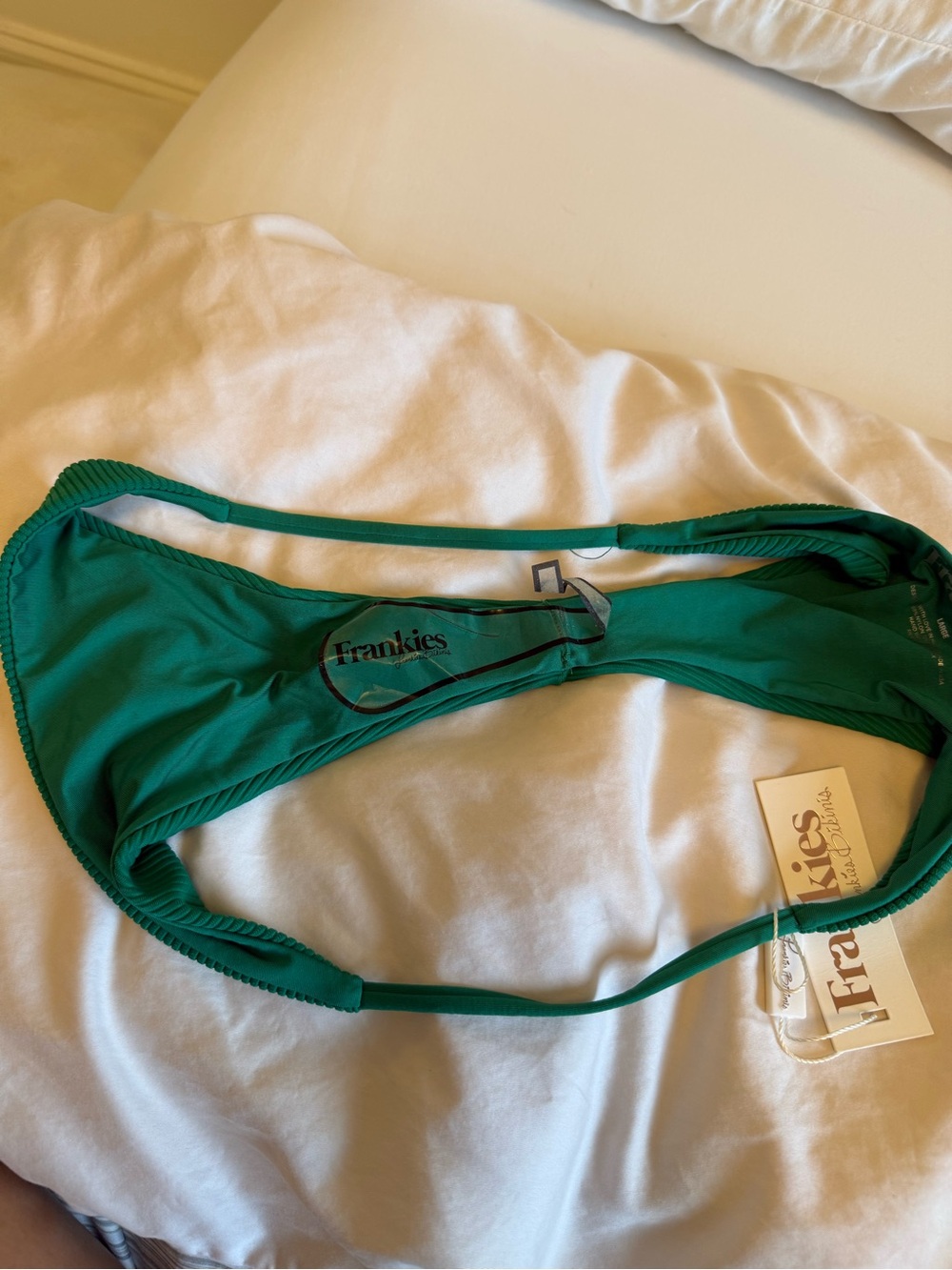 Frankie's Bikinis Emerald Green Ribbed Willa Bikini Bottom NWT - Picture 4 of 5